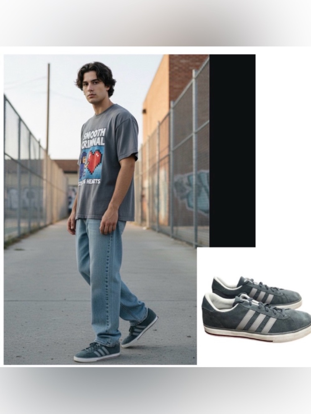 Adidas Gray Suede Sneakers Neo Mens retro size 8.5
